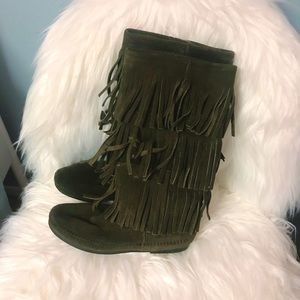 Minnetonka Fringe Moccasin Boot - image 1